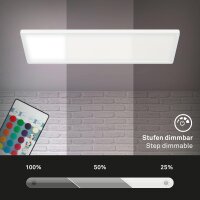 LED Deckenlampe Panel RGB, Weiß, 22 Watt, 4000K, dimmbar, RGB, mit Fernbedienung – Briloner