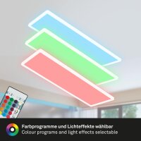 LED Deckenleuchte RGB Panel, Weiß, 22 Watt, dimmbar, RGB, mit Fernbedienung – Briloner