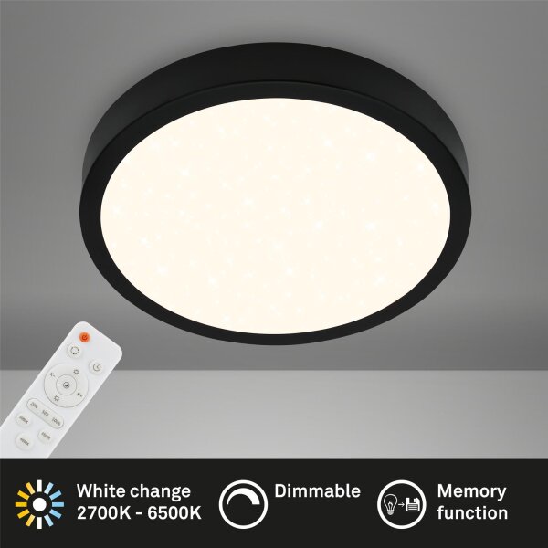 LED Deckenleuchte Aufbauleuchte Lichtfarbe, Schwarz, 22 Watt, dimmbar – Briloner