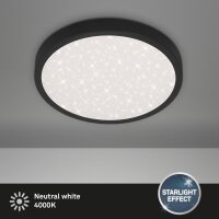 LED Deckenleuchte Sternenhimmel, Schwarz, 24 Watt, 4000K, Sternenhimmel-Effekt – Briloner