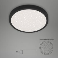 LED Deckenleuchte Sternenhimmel, Schwarz, 24 Watt, 4000K, Sternenhimmel-Effekt – Briloner