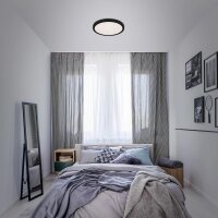 LED Deckenleuchte Sternenhimmel, Schwarz, 24 Watt, 4000K, Sternenhimmel-Effekt – Briloner