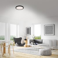 LED Deckenleuchte Sternenhimmel, Schwarz, 24 Watt, 4000K, Sternenhimmel-Effekt – Briloner
