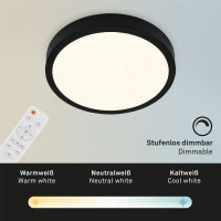 Briloner Deckenleuchte Sternenhimmel LED 18W CCT Dimmbar Fernbedienung Schwarz