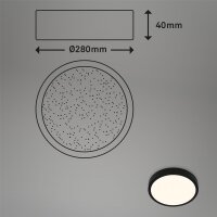 LED Deckenleuchte Sternenhimmel, Schwarz, 18 Watt, dimmbar, CCT einstellbar – Briloner