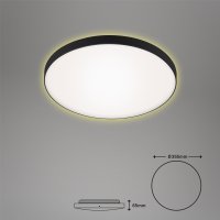 Deckenleuchte Briloner Simpa LED 18W Ø 35,5CM Deckenlampe Backlight 3000K Rund Schwarz