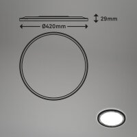 LED Deckenlampe Silver Crafted, Schwarz, Silber, 22 Watt, 3000lm, 2700 – 6500K – Briloner