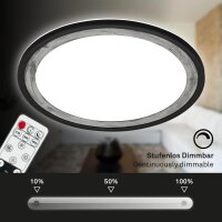LED Deckenleuchte Silver Crafted, Schwarz, Silber, 22 Watt, dimmbar, CCT einstellbar – Briloner
