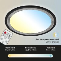 LED Deckenleuchte Silver Crafted, Schwarz, Silber, 22 Watt, dimmbar, CCT einstellbar – Briloner