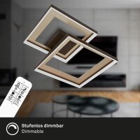 Briloner Deckenleuchte LED 25W Deckenlampe CCT Fernbedienung Schwenkbar Gold