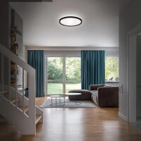 Deckenleuchte Briloner LED Backlight Badleuchte schwarz Deckenlampe IP44 42 cm