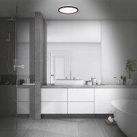 LED Deckenleuchte Badleuchte Backlight, Schwarz, 22 Watt, 4000K, Backlight-Effekt – Briloner