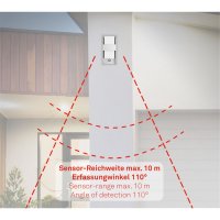 Außenleuchte Telefunken E27-Fassung Bewegungssensor IP44 Außenlampe UP&DOWN Mittelsteg Wandleuchte Silber