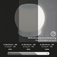 Akku-Tischleuchte Akku Leuchte, Silber, 3 Watt, Ø 16 cm – Briloner