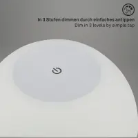 Akku-Tischleuchte, Silber, 3 Watt, 3300K, Ø 16 cm – Briloner