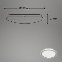 Briloner Deckenleuchte Sternenhimmel LED 15W Deckenlampe Backlight Nickel-Matt