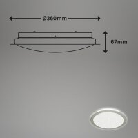 LED Deckenlampe Sternenhimmel, Nickel-Matt, 15 Watt, 1500lm, 4000K, Backlight-Effekt – Briloner