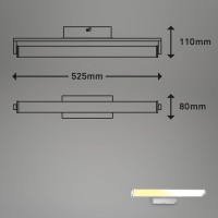 B-Kartonage Briloner Wandleuchte LED 15W CCT Wandlampe Dimmbar Touchdimmer Schwenkbar Nickel-Matt