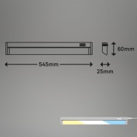 B-Kartonage Unterbauleuchte Briloner LED Silber Lichtfarbe verstellbar 54,5 cm schwenkbar
