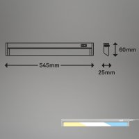 Unterbauleuchte Briloner LED Silber Lichtfarbe verstellbar 54,5 cm schwenkbar