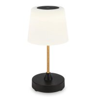 Akku Tischleuchte Briloner LED 3W  Tischlampe IP44 Außenleuchte Dimmbar Touch USB Aufladbar  Schwarz Holzoptik
