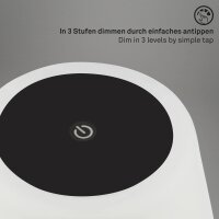 Akku Tischleuchte Briloner LED 3W  Tischlampe IP44 Außenleuchte Dimmbar Touch USB Aufladbar  Schwarz Holzoptik