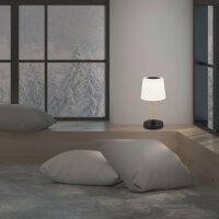 Akku Tischleuchte Briloner LED 3W  Tischlampe IP44 Außenleuchte Dimmbar Touch USB Aufladbar  Schwarz Holzoptik