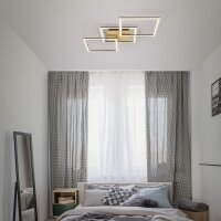 Deckenleuchte Briloner Frame Goldfarbig LED dimmbar über Schalter Deckenlampe