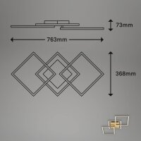 Deckenleuchte Briloner Frame Goldfarbig LED dimmbar über Schalter Deckenlampe