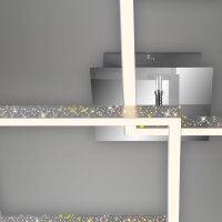 Deckenleuchte Briloner Frame LED 18W 52CM Deckenlampe Glitzereffekt Dimmbar Schwenkbar Alu-Chrom
