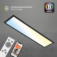 Deckenleuchte Briloner LED 28W 100CM Deckenlampe SmartHome Dimmbar CCT Panel Fernbedienung Schwarz