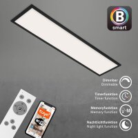 Deckenleuchte Briloner LED 28W 100CM Deckenlampe SmartHome Dimmbar CCT Panel Fernbedienung Schwarz
