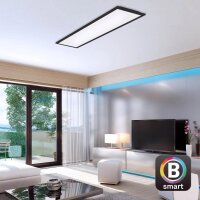 Deckenleuchte Briloner LED 28W 100CM Deckenlampe SmartHome Dimmbar CCT Panel Fernbedienung Schwarz