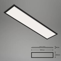 Deckenleuchte Briloner LED 28W 100CM Deckenlampe SmartHome Dimmbar CCT Panel Fernbedienung Schwarz