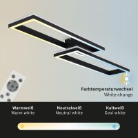 Deckenleuchte Briloner Frame LED 42W 119,5CM Deckenlampe CCT RGB Backlight Dimmbar Fernbedienung Schwenkbar Schwarz