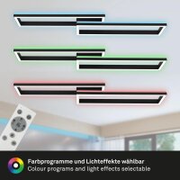 Deckenleuchte Briloner Frame LED 42W 119,5CM Deckenlampe CCT RGB Backlight Dimmbar Fernbedienung Schwenkbar Schwarz