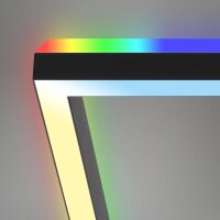 Deckenleuchte Briloner Frame LED 42W 119,5CM Deckenlampe CCT RGB Backlight Dimmbar Fernbedienung Schwenkbar Schwarz