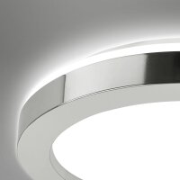 LED Deckenleuchte Badleuchte, Chrom, 28 Watt, 4000K, Backlight-Effekt, IP44, Ø 41 cm – Briloner