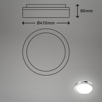 LED Deckenleuchte Badleuchte, Chrom, 28 Watt, 4000K, Backlight-Effekt, IP44, Ø 41 cm – Briloner