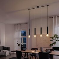 4-flammige Pendelleuchte Retro, Schwarz, 4 x E27 max. 60W, 85 x 110 cm – Briloner