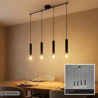 4-flammige Pendelleuchte Retro, Schwarz, 4 x E27 max. 60W...