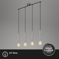 4-flammige Hängeleuchte Retro, Antik-Silber, 4 x E27 max. 60W, 85 x 10 x 110 cm – Briloner