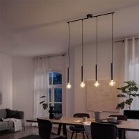 4-flammige Hängeleuchte Retro, Antik-Silber, 4 x E27 max. 60W, 85 x 10 x 110 cm – Briloner