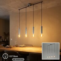 4-flammige Pendelleuchte Retro, Antik-Silber, 4 x E27...