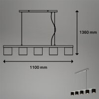 5-flammige Hängeleuchte Antik-Silber, Silber / Schwarz, 5 x E14 max. 25W – Briloner