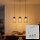 3-flammige Pendelleuchte, Holz, schwarz, 3 x E27, 70 x 17,5 x 150 cm – Briloner