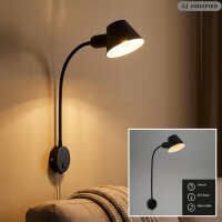 Wandlampe Wandleuchte, Schwarz, 10 Watt, E27-Fassung,...