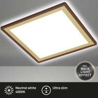 Deckenleuchte Briloner LED Panel Braun-Gold 29,3 x 29,3...