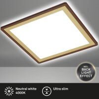 LED Deckenlampe Panel Backlight, Braun-Gold, 18 Watt, 4000K, Backlight-Effekt – Briloner
