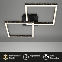 LED Deckenlampe Frame mit Glitzer-Effekt, Schwarz, 20 Watt, 3000K, dimmbar – Briloner